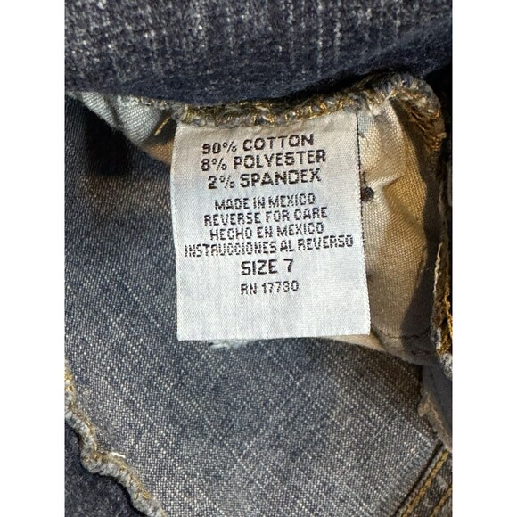 Mossimo Women’s Blue Bootcut Jeans Mid Rise Stretch Denim 2-Button Fly Sz 7 Y2K - Picture 8 of 8
